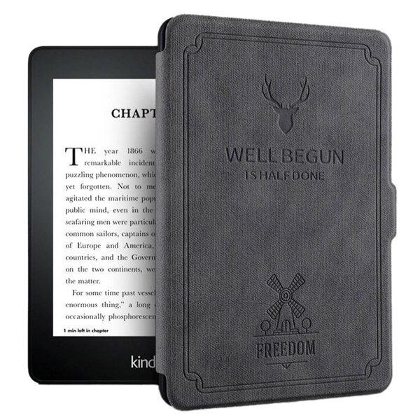Etui do Kindle Paperwhite 1 / 2 / 3, szare - ochronne z podstawką