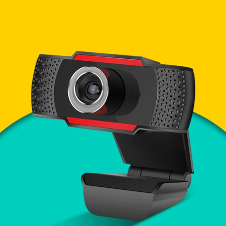 Kamera internetowa WebCam 8807 z mikrofonem czarna uniwersalny klips montaż kompaktowa