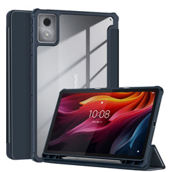 Etui z klapką Clear do Lenovo Tab K11 Plus 11.45 / Lenovo K11 Plus, granatowe - ochronne z podstawką