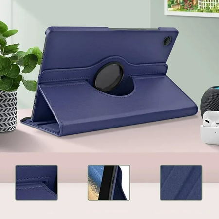 Etui Obrotowe 360 do Samsung Galaxy Tab A9 8 / Galaxy Tab A9 X110, granatowe - ochronne z podstawką