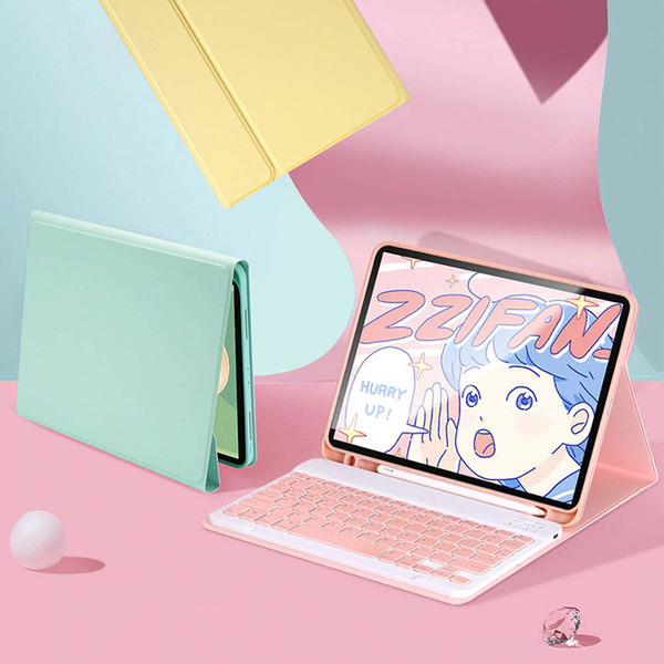 Etui z klawiaturą do Galaxy Tab S7 / S7 Plus 12.4 SM T736 / S7 Plus, niebieskie - ochronne z podstawką