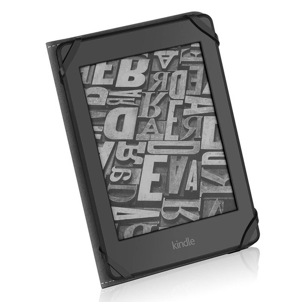 Etui Skórzane z uchwytem do Kindle 11 / 10 Paperwhite 1 / Kindle 2 / Kindle 3, czarne - ochronne z podstawką