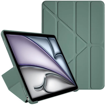 Etui Trifold Case obudowa do iPad Air 13 Gen 6 2024 A2903 A2904 / Gen. 6 A2898, zielone - ochronne