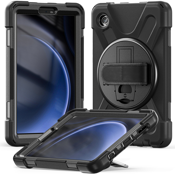 Etui pancerne Shockproof do Samsung Galaxy Tab A9 8 / 8.7 2023, czarne - ochronne z podstawką