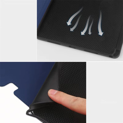 Etui skórzane z kieszeniami do Lenovo Tab M11 10.95, granatowe - ochronne z podstawką