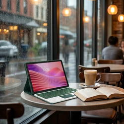 Etui z klawiaturą touch do Lenovo Tab 10.1 2025, zielone - ochronne z podstawką