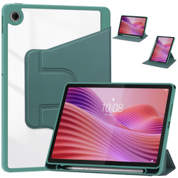 Etui 360 Crystal do Lenovo Tab 10.1 2025, zielone - ochronne z podstawką, dostęp do portów i przycisków