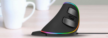 Ergonomiczna Mysz komputerowa - Delux M618 RGB Black