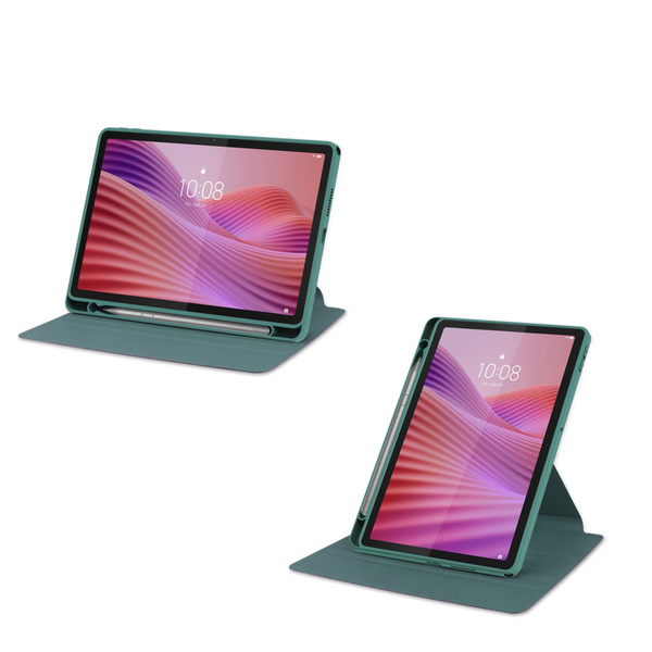 Etui 360 Crystal do Lenovo Tab 10.1 2025, zielone - ochronne z podstawką, dostęp do portów i przycisków