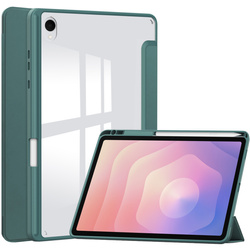 Etui Clear Pencil do Samsung Galaxy Tab S11 11 SM SMX736 z klapką, zielone - ochronne