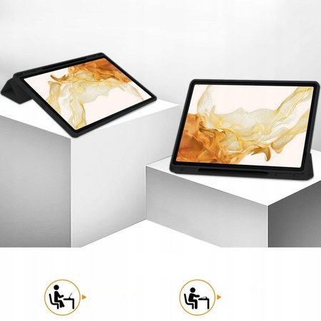 Etui Smart Case obudowa do Galaxy Tab S10+ S10 Plus 12.4 X820, czarne - ochronne z podstawką