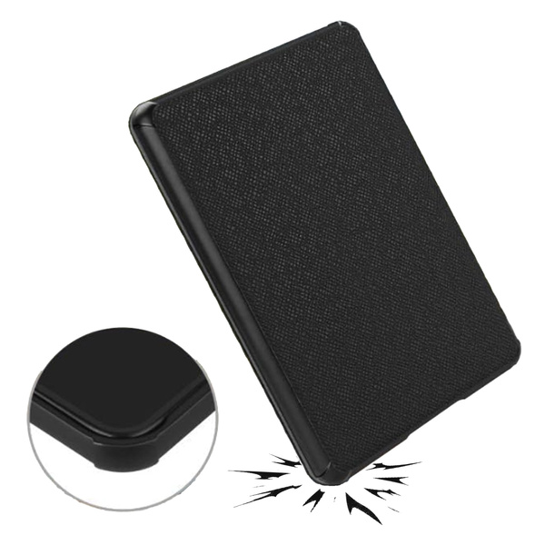Etui do Kindle Paperwhite 1 2 3, czarne - ochronne z podstawką, dostęp do portów i przycisków