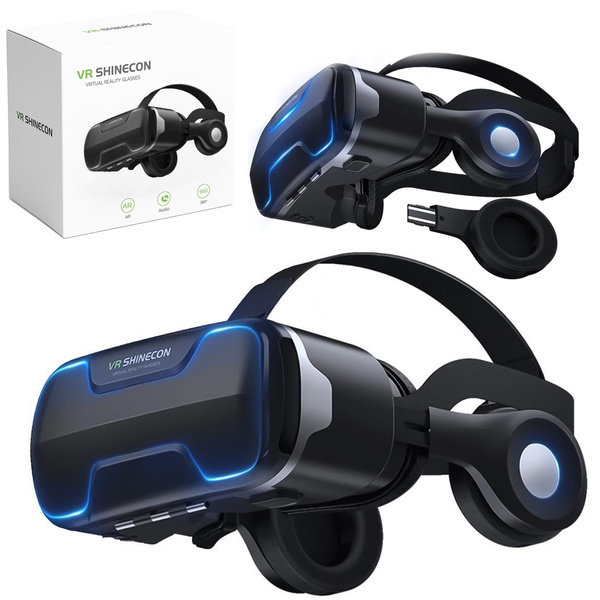 Okulary gogle 3D VR Shinecon G02ED do telefonu wbudowane słuchawki max 6 53