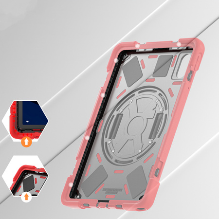 Etui Shockproof z uchwytem do Lenovo Tab M11 10.95 TB330FU TB330XU TB331FC, czerwone