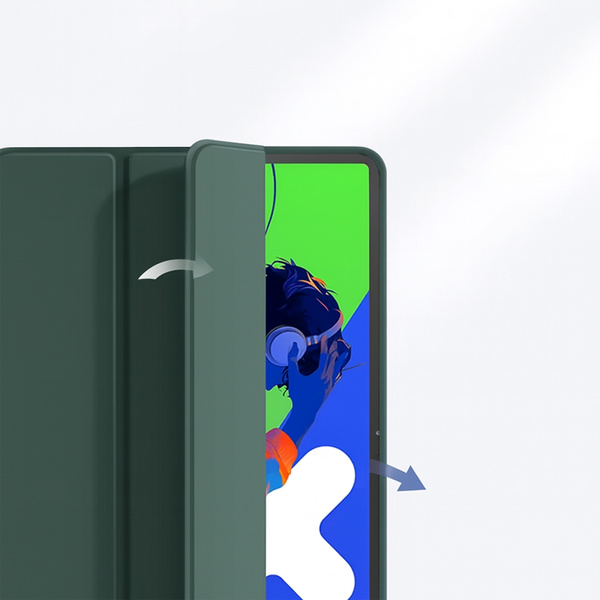 Etui Smart do Lenovo Idea Tab Pro / Pro MT 2025, zielone - ochronne z podstawką, dostęp do portów i przycisków