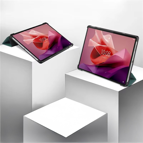 Etui Smart Case do Lenovo Tab P12 12 / Tab P12 TB370, czarne - ochronne z podstawką, dostęp do portów i przycisków