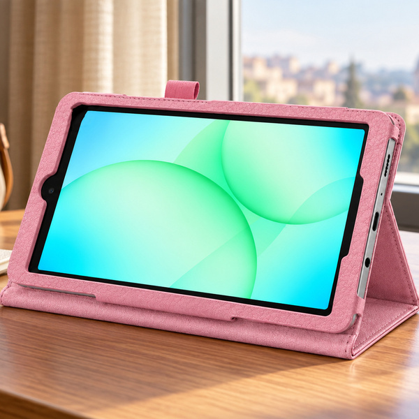 Etui Slim z klapką do Galaxy Tab A11 X135/ X133 A9 SM-X115/ X110 - różowe