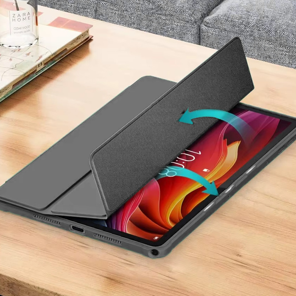 Etui Clear Pencil do Lenovo K11 Plus, czarne - ochronne z podstawką, dostęp do portów i przycisków