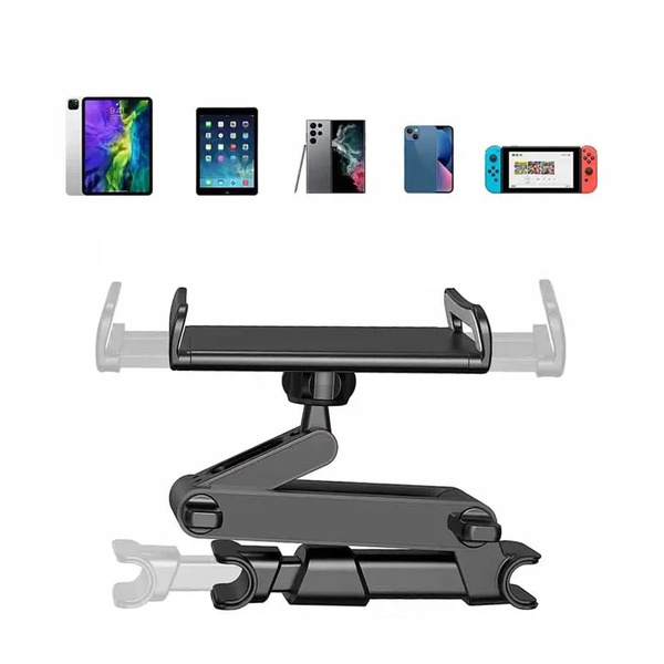 Uchwyt samochodowy na zagłówek 360° do tabletu telefonu na telefon tablet, czarny