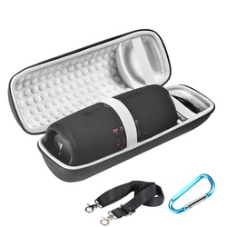 Etui Zestaw + z paskiem do Jbl Charge 5 podróżne karabińczyk / Charge 5, czarne - ochronne z podstawką