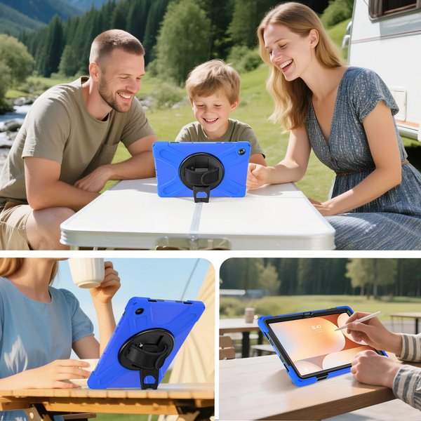 Etui do Samsung Galaxy Tab A9 Plus - Pancerne z uchwytem i paskiem