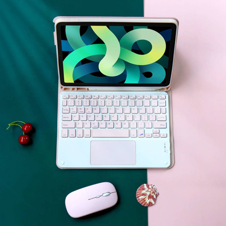 Etui z klawiaturą myszką do Apple iPad 7 / Apple iPad 8 / 9 10.2 2019 / Apple iPad 20, niebieskie - ochronne