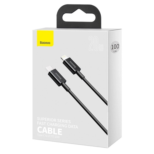 Kabel Baseus Superior Series USB-C / Lightning PD 20W 1 m, czarny