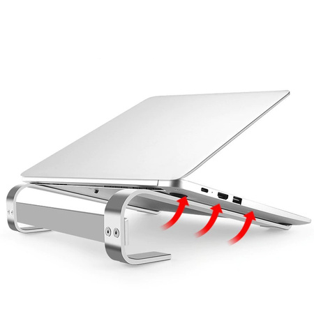 Uniwersalna podstawka pod laptopa 10-18 cali ALUMINIOWA uchwyt stojak S1, srebrna