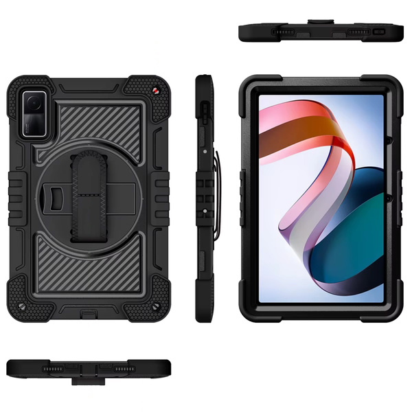 Etui pancerne z uchwytem Shockproof do Xiaomi Redmi Pad SE 2023 11 / Redmi Pad SE 11, czarne - ochronne