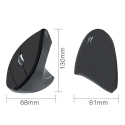 Bezprzewodowa Mysz Pionowa ergonomiczna wertykalna Cliry 2.4 GHz optyczna, czarny