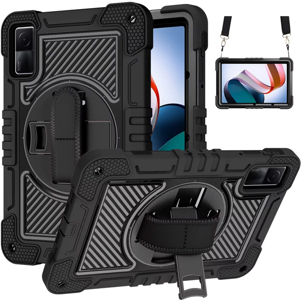 Etui pancerne z uchwytem Shockproof do Xiaomi Redmi Pad SE 2023 11 / Redmi Pad SE 11, czarne - ochronne