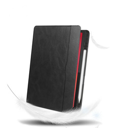 Etui skórzane z kieszeniami karty do Lenovo Tab M11 / M11 10.95, czarne - ochronne z podstawką