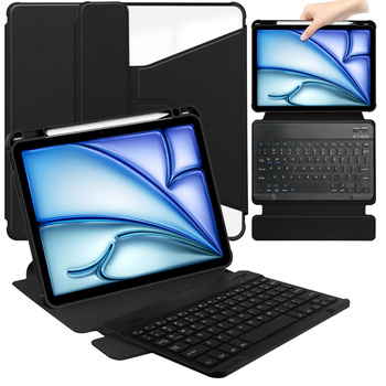 Etui z klawiaturą 360 do iPad Air 13 M4/ M3/ M2 2026/ 25/ 24 ochronne czarne