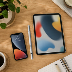 Precyzyjny rysik 2w1 z długopisem stylus pen do tabletu telefonu, biały