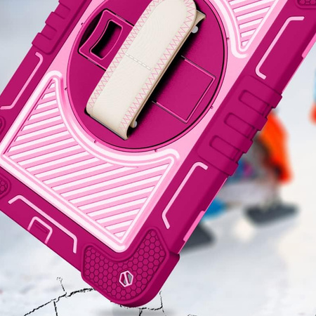 Etui pancerne z uchwytem Shockproof do Xiaomi Redmi Pad SE 2023 11", różowe złoto
