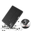 Etui skórzane z kieszeniami karty do Lenovo Tab M11 / M11 10.95, czarne - ochronne z podstawką