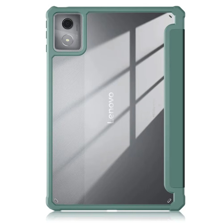 Etui z klapką Clear do Lenovo Tab K11 Plus 11.45 / Lenovo K11 Plus, zielone - ochronne z podstawką