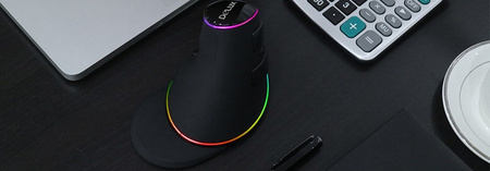 Ergonomiczna Mysz komputerowa - Delux M618 RGB Black