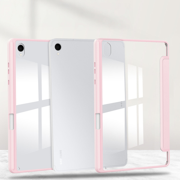 Etui Clear Pencil do Samsung Galaxy Tab S11 11 SM SMX736 z klapką, różowe - ochronne