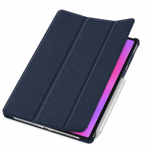 Etui Smart do Lenovo Yoga Tab Plus 12.7 2025 z klapką i podstawką - granatowe