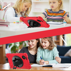 Etui pancerne Shockproof z uchwytem do Xiaomi Redmi Pad SE 8.7 2024 / Redmi Pad SE 8.7, czerwone - ochronne