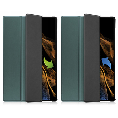 Etui Smart do Galaxy Tab S9 Ultra / S10 Ultra 14.6 X910 X916 X926, zielone - ochronne z podstawką