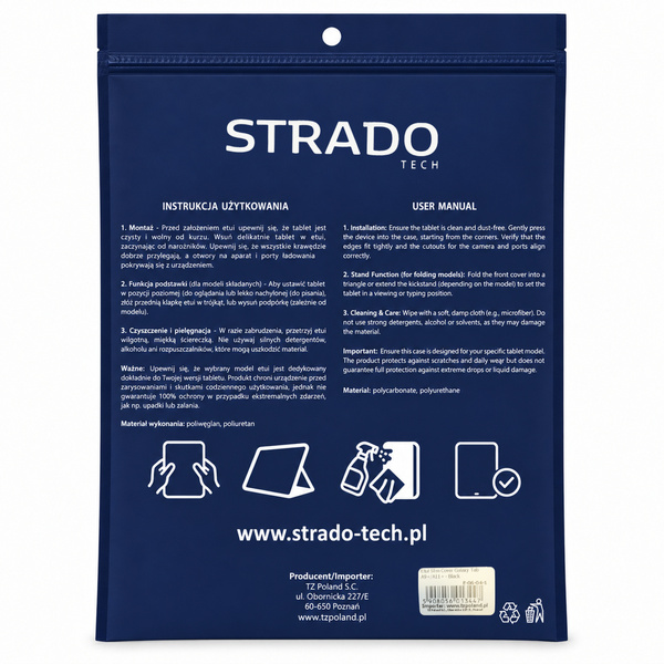 Etui do Galaxy Tab A11+ 2025 X236/X235/X230 A9+ SM-X216/X215/X210 Slim - czarne