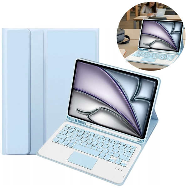 Etui z klawiaturą touchpad do iPad Air 11 M4 2026/ Air 11 M3 2025/ Air 11 M2 2024, gen. 8/ 7/ 6, niebieskie
