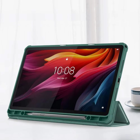 Etui z podstawką klapką Clear Pencil do Lenovo Tab K11 Plus 11.45" TB352FU, zielone