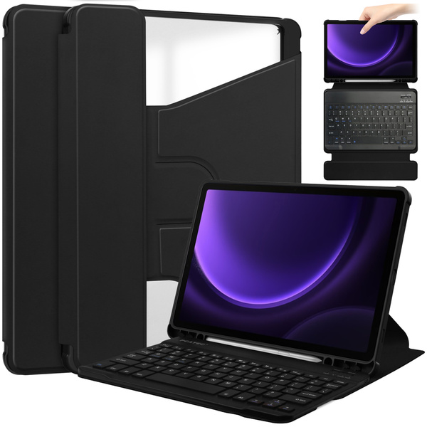 Etui 360 z klawiaturą do Samsung Galaxy Tab S9 / S10 FE 10.9 na Rysik / Samsung Galaxy Tab S10 - ochronne