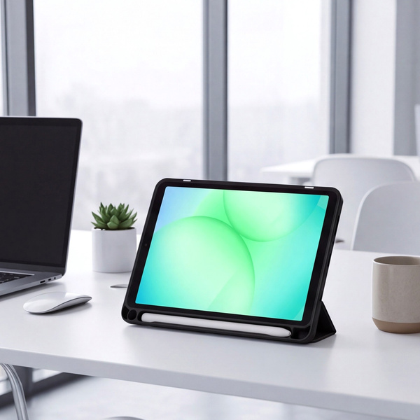Etui Clear Pencil do Galaxy Tab A11 X135/ X133 A9 SM-X110/ SM-X115, uchwyt na rysik, czarne