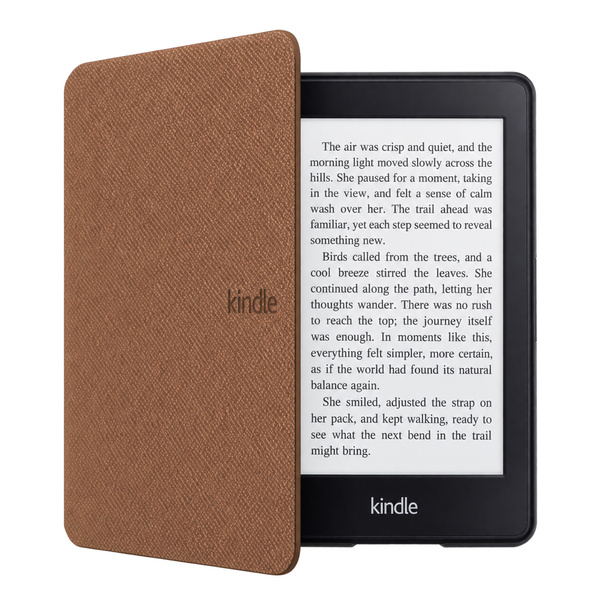 Etui Slim Case do Amazon Kindle Paperwhite 4, brązowe - ochronne z podstawką, dostęp do portów i przycisków