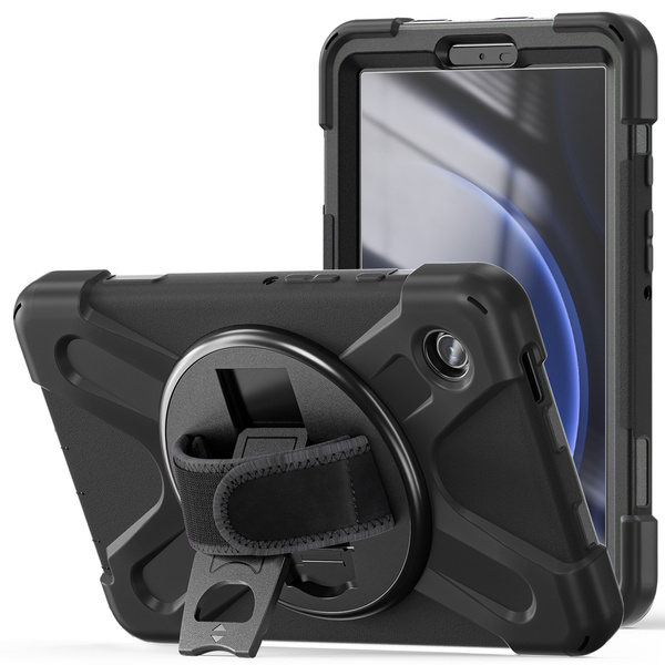 Etui pancerne Shockproof do Samsung Galaxy Tab A9 8 / 8.7 2023, czarne - ochronne z podstawką