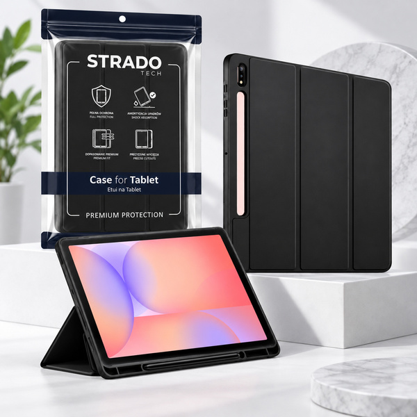 Etui do Galaxy Tab S10 Lite 10.9/S10 FE/S9 FE/ S9/ S8 z miejscem na rysik - czarne